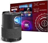 Portable Projector 4K with Bluetooth WiFi 6 Auto Focus, Mini Smart Projector Home Theater Projectors 200" Screen, Netflix YouTube, Outdoor Movie Projector 1080p Native for Camping Gaming 2G+16G