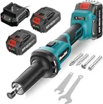 Seesii Cordless Die Grinder 6mm Collet, 3-Speed Max.25000RPM Electric Die Grinder w/2x4.0Ah Battery&Fast Charger, Brushless Power Die Grinder w/4 Grinding Heads for Metal Grinding Deburring Polishing