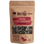 Berrilys Organic Dried Cherries, 450 gr, Sour, Tart, Unsweetened, Seedless, Raw, Gluten Free, No Additives, No Preservatives