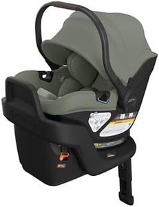 UPPAbaby Aria V2 Lightweight Infant Car Seat - Just Under 6 lbs - Base with Load Leg + Infant Insert + All-Weather FootCover Included - Direct Stroller Attachment - Evelyn (Green Meadow)