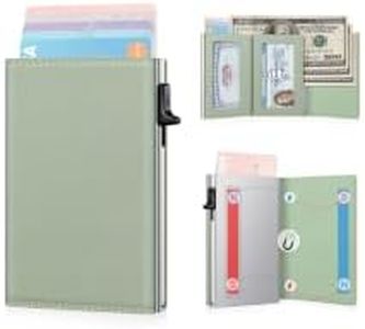 Ruiici Small Wallet Women RFID Blocking Slim Card Wallet - Compact Credit Card Holder for 9-12 Cards with Cash Slot & Clear ID Window, Birthday Gifts for Women