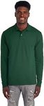 Jerzees Men's Long Sleeve Polo Shirts, SpotShield Stain Resistant, Sizes S-2X, Forest Green, X-Large