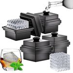 Silicone Large Ice Cube Trays with Lid,Clear Ice Cube Maker Mould, Prism Ice Mould Easy Release, 7cm Slow Melting Big Ice Cube Perfect for Whiskey, Cocktail and Any Drink (4)