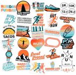 34 Pack Running Stickers – Gift for Cross Country Runners, Marathon Enthusiasts, and Runner Girls – Fun Track and XC Decals