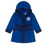 Chelsea FC Official Gift Baby Hooded Fleece Dressing Gown Royal Blue 12-18 Mnths