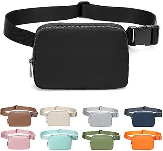 Fanny Belt Bag Waist Pack Crossbody Bags Bum Bag for Running Hiking Travel Workout Adjustable Strap for Women, Black, Small, Stylish