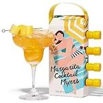 Thoughtfully Cocktails, Margarita Cocktail Mixer Gift Set, Pre-Measured Single Serve Mixers, Margarita Fruit Flavors Include Strawberry, Mango, Watermelon and Peach, Set of 4 (Contains NO Alcohol)