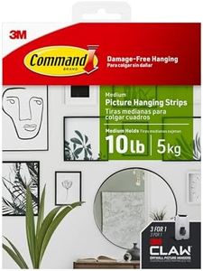 Command and 3M Claw Picture Hanging Kit, 10 lb Medium Picture Hanging Strips 8 Pairs (16 Strips) and 45, 25, & 15 lb 3M Claw Picture Hangers, Hanging Picture Frames for Home Decor and Room Decor