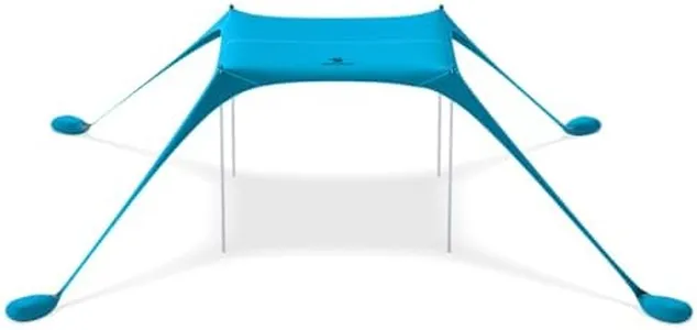 SUN NINJA Baby Pop-up Beach Tent, UPF50+ Beach Shade Canopy, Sun Shelter with Carry Bag, Ground Pegs and Stability Poles, Outdoor Shade for Camping, Fishing, Backyard Fun or Picnics (Turquoise)