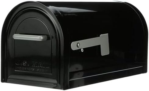 Architectural Mailboxes Reliant Galvanized Steel, Locking, Post Mount Mailbox, Compatibility Code C, MB981BAM, Black, Large Capacity