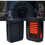 Xprite Smoke Lens Red LED TailLight Assembly w/Turn Signal & Back Up Replacement Compatible with 2007-2018 Jeep Wrangler JK JKU