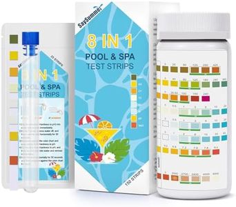 Salt-Water Pool Test Strips Kit: 150 Counts 8-in-1 for Salt Water Pool Testing Kit, Salt Pool Test Strips for Hot Tub Spa Testing Salt Chlorine pH and More