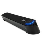 GOgroove Computer Speaker USB Soundbar - USB Powered Mini PC Sound Bar with Easy Setup Wired AUX, Stereo Audio, Microphone Port, Volume Control Knob, Under Monitor Design for Desktop (Blackout)