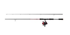 Abu Garcia Fast Attack Spinning Combo, Fishing Rod and Reel Combo, Spinning Combos, Predator Fishing,Pike/Perch/Zander, Unisex, Black/Red, 2.4m | 10-50g