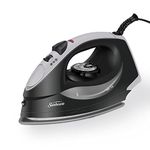 Sunbeam Classic Steam Iron, 1200 Watt, Nonstick Soleplate, Horizontal or Vertical Shot of Steam, Auto Shut-Off, Black/Grey