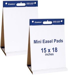 Comix Sticky Portable Tabletop Easel Pads, 15 x 18 Inches Flip Chart Paper for Training, Presentation, Meetings, Doodling, 20 Sheets/Pad, 2 Pads/Pack