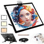 A3 Light Box, Wireless Battery LED Light Pad with Stand Rechargeable 6 Adjustable Brightness Rechargeable Tracing Light Box Pad for 5D Diamond Painting Kits Artists Drawing Sketching Animation