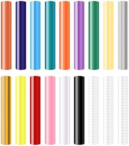 Smart Vinilo permanente para Cricut Explore 3/Maker 3, 15 unidades de vinilo para plóter de 30,5 x 30,5 cm, lámina de transferencia autoadhesiva, juego de plóter para tazas, coches, pancartas,