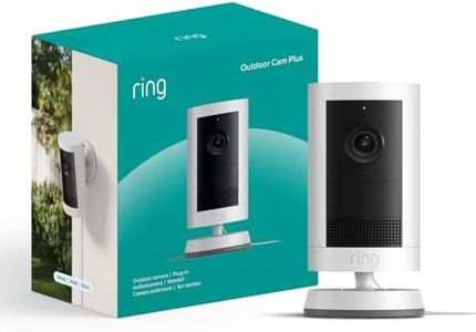 Ring Außenkamera Plus Netzstecker (Outdoor Camera Plus neueste generation) | 2K-Weitwinkelvideo | Kabellose Überwachungskamera zur Selbstinstallation | 30-tägiger Gratiszeitraum für Ring-Abonnement