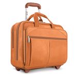 Solo Walker 15.6 Inch Leather Laptop Bag with Wheels - Skin-Coloured