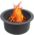 GJWCVL Fire Pit Ring Outdoor Wood Burning Fire Pit Liner 27.5 Inch Camping Fire Ring Painted Steel Firepit Ring Heavy Duty Campfire Ring Above or In-Ground for Bonfire Outdoor Backyard