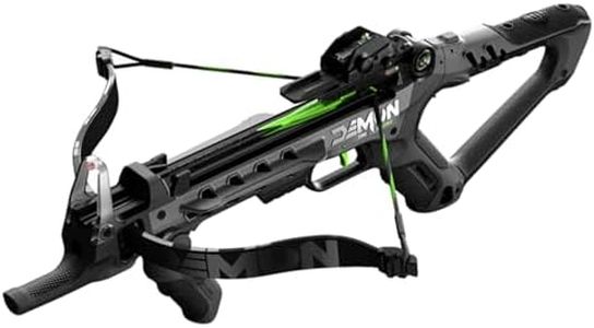 Barnett Demun Tri-Strike Mini Crossbow - Compact Break Action Pistol Crossbow, 3-Shot Magazine, Manual Cocking, Flip Down Foregrip, Precision Sights - 180fps, 7in Bolts, 5 Bolts Included