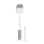 Ubbi Baby Bottle Brush Set, Bottle Brush and Nipple Brush, Baby Cleaning Essentials, Taupe