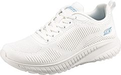 Skechers Women's BOBS Squad Chaos FACE Off Sneaker, White Engineered Knit, 7 UK