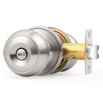 Probrico Colonial Style Privacy Door Knob, Brushed Nickel Bath/Bed Door Lock