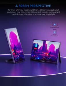 ARZOPA 16.1" 144Hz Portable Gaming Monitor – FHD HDR, Ultra Slim, Kickstand