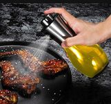 ZURATO Oil Sprayer for Cooking, Oil Spray Bottle, Stainless SteelOil Dispenser Glass Bottle for Cooking, Baking, Roasting, Grilling, Salad, Frying (2)