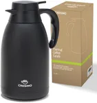 Thermal Coffee Carafe, 68 Oz - Sophisticated Black Stainless Steel, Durable & Easy to Pour, Keeps Drinks Perfectly Hot for 12 Hours & Chilled for 36 Hours, Ideal Coffee Urn for Home, Office, & Parties