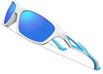 DEAFRAIN Kids Sunglasses for Polarized Boys Girls Child Toddler Baseball Sport Rubber Sun Glasses Age 3-7
