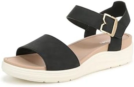 Dr. Scholl's Women's Time Off Sky Sandal, Black Smooth, 7