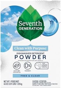 Seventh Generation Natural Automatic Powder Dishwashing Detergent, Free & Clear, Packaging May Vary, 2.81 Pound (Pack of 12)