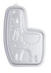 KitchenCraft Sweetly Does It Llama Tin, Novelty Birthday Cake Pan with Recipe, Silver Anodised Aluminium, 28.5 x 18.5 cm