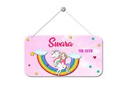 ASHVAH Unicorn Personalized Room/Door Kids Name Plate Wall/Door Sign Kids Room Décor- Size :- 28 x 14 cm, Name - Swara