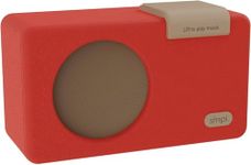 SMPL One-Touch Music Player, Audiobooks + MP3, Quality-Sound, Durable Wooden Encloser with Retro Look, 4GB USB with 40 Nostalgic Hits Included, Live Technical Support (Red)