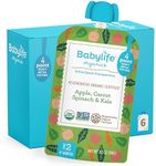 Babylife Organics Stage 2 – Heavy Metal Safe, Organic Baby Food - Apple, Carrot, Spinach & Kale, 3.5 Ounce Pouch (6 Pack)