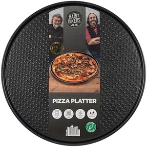 Hairy Bikers Bakeware, Pizza Tray, Non-Stick Coating, PFOA Free, Oven Safe, Dishwasher Safe, Freezer Safe, Black