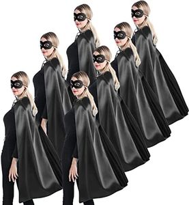 Kidsfere Superhero Capes and Masks for Teenagers Adults Men Women Team Building Dress Up Party Cape Halloween Costume 7 Pack (Black)