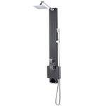 Blue Ocean 48 inch SPS824A Series Stainless Steel Shower Panel Tower with Rainfall Shower Head and Spout (Black)