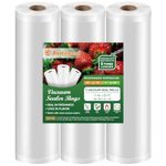 BoxLegend 11" x 20' 3 Rolls Vacuum Sealer Bags for Food Saver Seal a Meal Fits inside Machine Commercial Food Saver Bags BPA Free Sous Vide Bags Heavy Duty Vac Seal Storage Bags