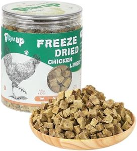 PAWUP Freeze Dried Chicken Liver Pet Treats, High Protein Freeze-Dried Pet Food for Dogs, Cats, Fresh Ingredient Snacks, 4.6 oz, Rawhide Free&Grain Free