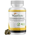 Vegan Multivitamins & Minerals with High Strength Vitamin B12, D3 & K2. 180 multivitamin Tablets - 6 Months Supply. Designed for Vegans & Vegetarians.