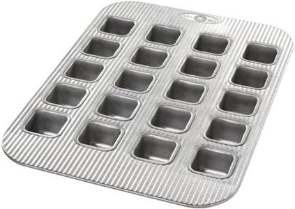 USA Pan Bakeware Aluminized Steel Brownie Bite Pan, 20 Well, Silver