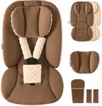mamatepe Infant Car Seat Insert with Removable Cushion for Baby Preemie Newborn Infant, Reversible Car Seat Insert with Plush Comfort Fits for Stroller, Baby Swing, Rocker, Bouncer, Brown