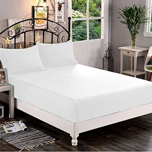 Elegant Comfort â„¢ Premium Hotel 1-Piece, Luxury & Softest 1500 Thread Count Egyptian Quality Bedding Fitted Sheet Deep Pocket up to 16inch, Wrinkle and Fade Resistant, Double, White