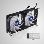 TITAN- 12V DC IP55 Waterproof Double Rack Mount Ventilation Cooling Fridge Fan Kit with Timer and Speed Controller- TTC-SC22 (120mm)