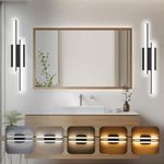 NOVELUX 24 inch Bathroom Light Fixtures Over Mirror 5CCT-2700K/3000K/3500K/4000K/5000K Dimmable Bathroom Light Fixtures/Vanity Lights for Bathroom Lighting ETL 2 Pack